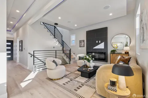 a bedroom with a bed and a lamp