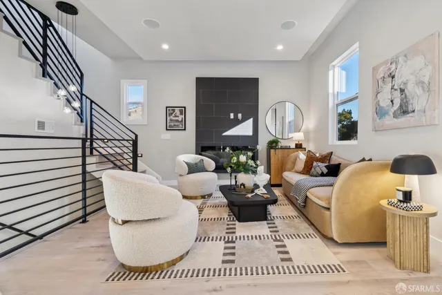 an aerial view of multiple house