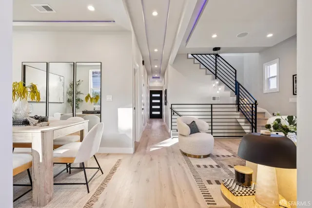 a bathroom with a shower and toilet