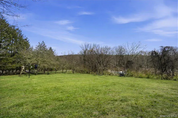a backyard of a house with lots of green space