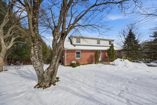 a view of a house with a yard and garage