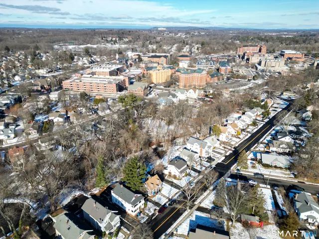 an aerial view of a city