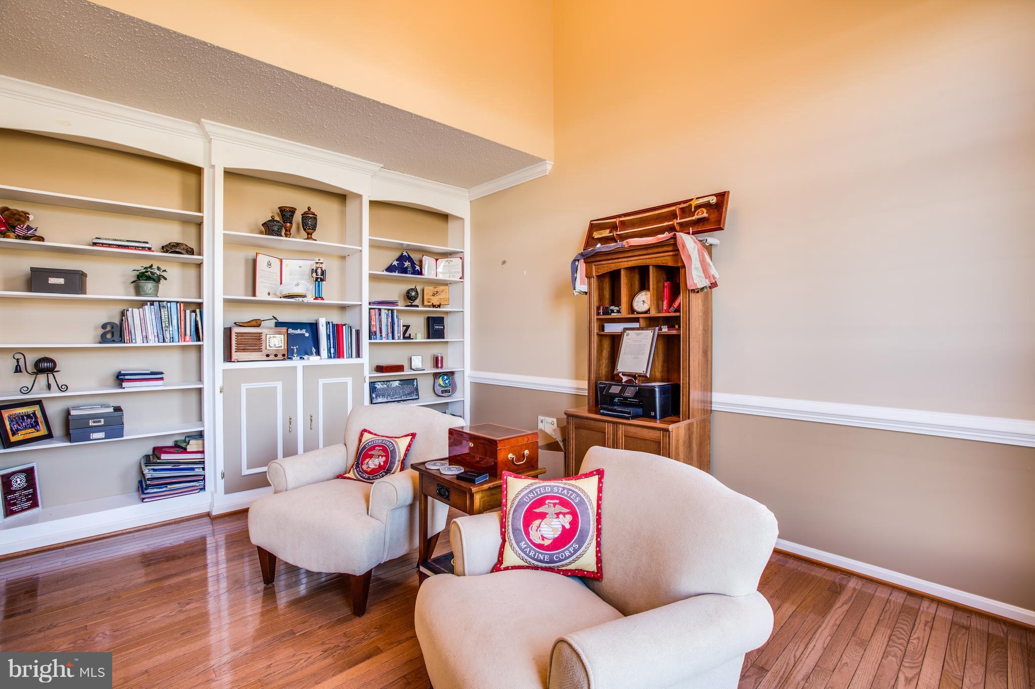 Built-In Bookshelves in the Den.