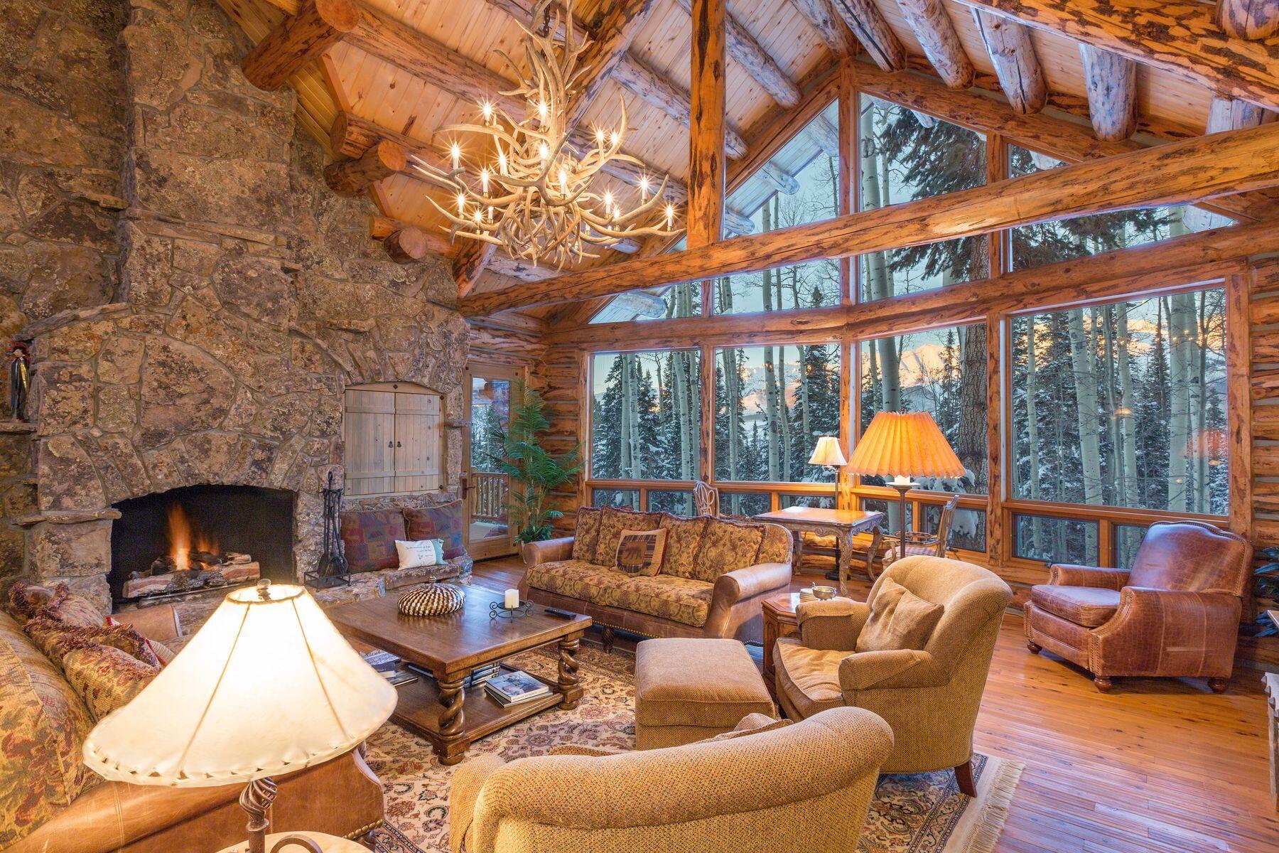 429 Fox Farm Road Telluride, CO 81435 - Photo 8 of 49 Great Room to Fireplace