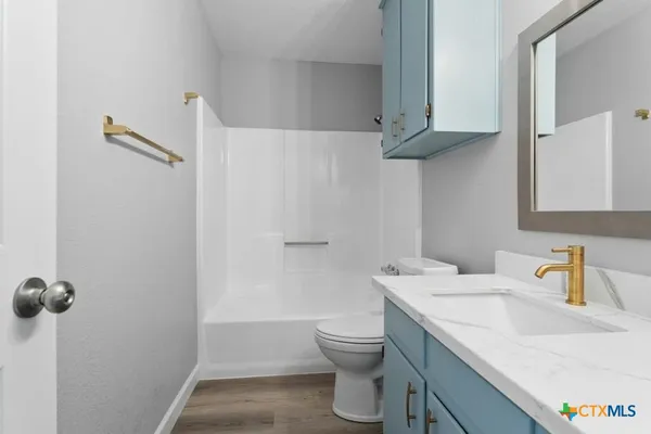 a bathroom with a sink toilet and vanity