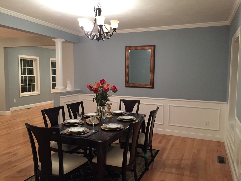 2 Cold Spring Brook Road Hopkinton, MA 01748 - Photo 17 of 20 a view of a dining room with furniture and chandelier