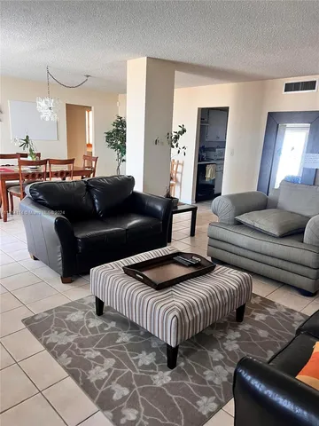 a living room with furniture