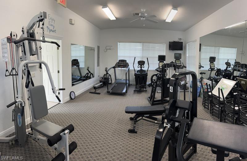 19081 Ridgepoint Drive, Unit 201 Estero, FL 33928 - Photo 42 of 50 a view of a room with gym equipment