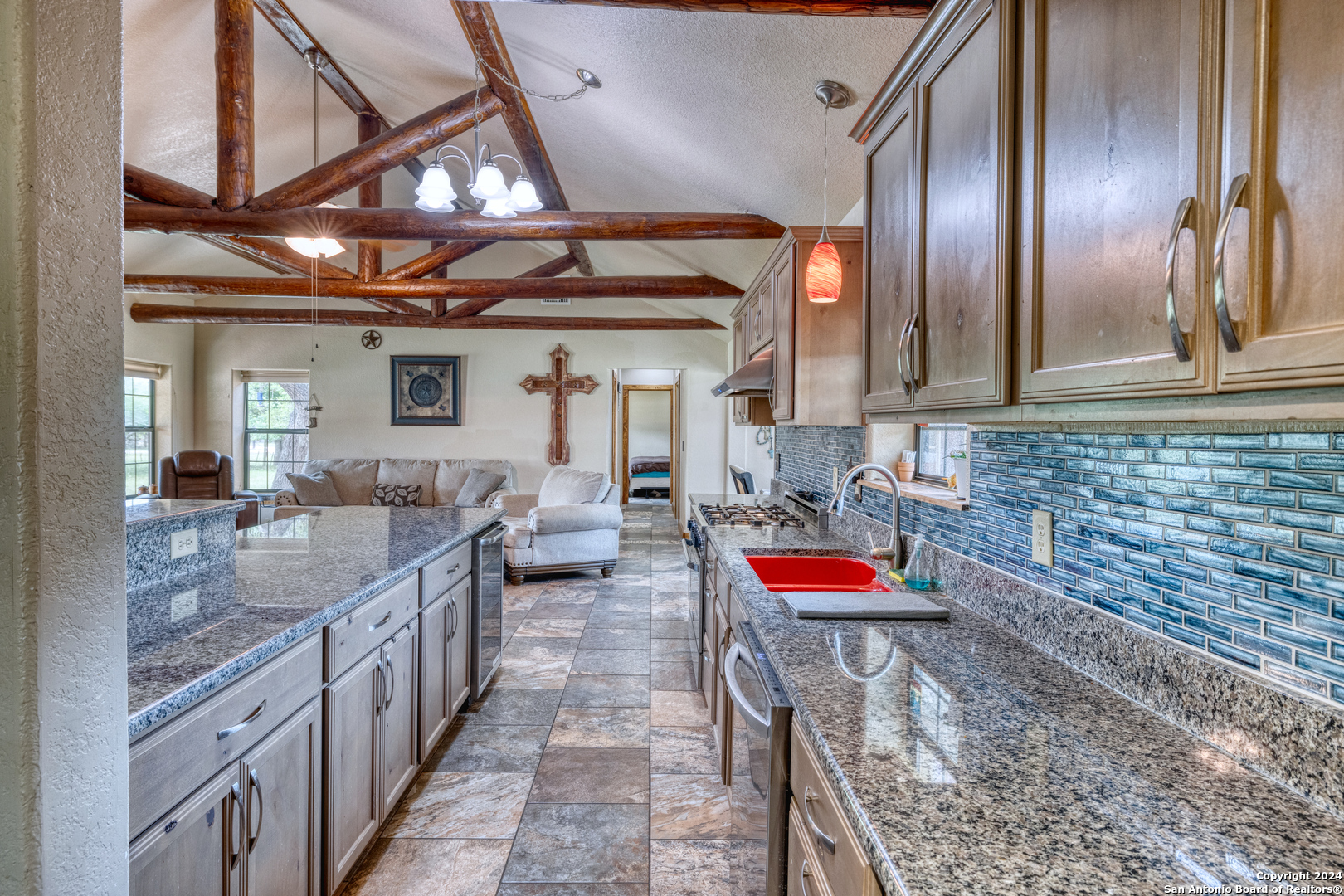 577 Mariposa Concan, TX 78838 - Photo 17 of 39 a kitchen with stainless steel appliances granite countertop lots of counter top space