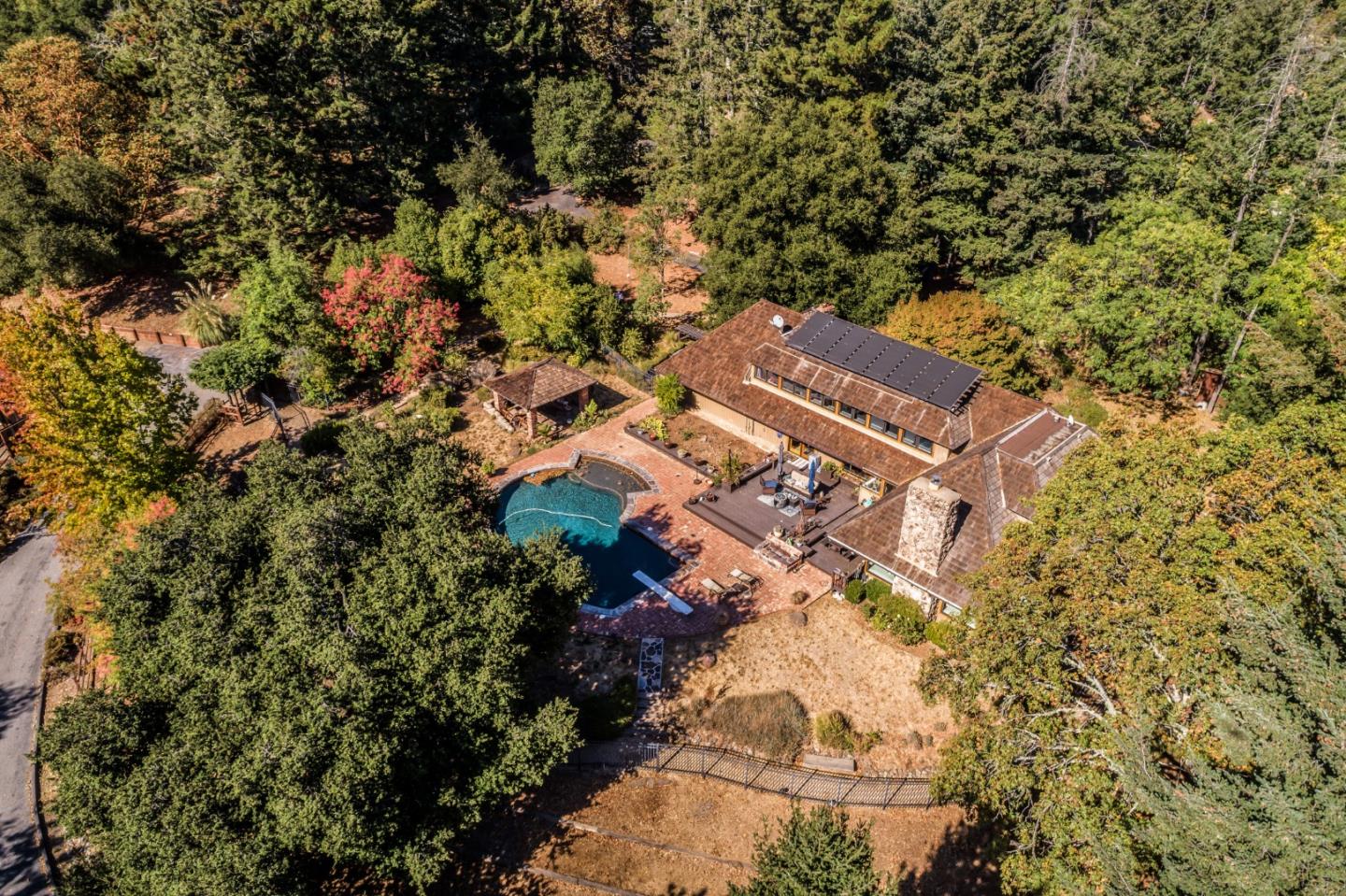 25255 Apple Hill Road Los Gatos, CA 95033 - Photo 3 of 47 an aerial view of residential house with parking space