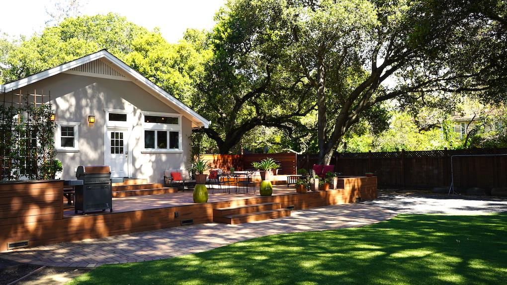 3538 Oak Drive Menlo Park, CA 94025 - Photo 14 of 20 a front view of a house with swimming pool having outdoor seating