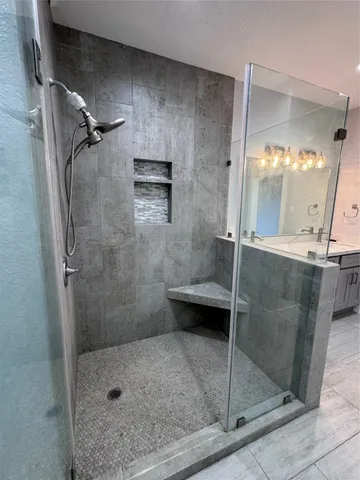a bathroom with a shower