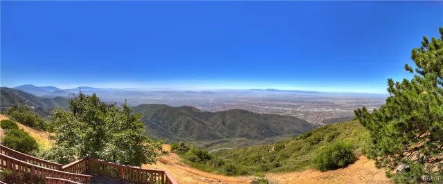 a view of a city with sunset