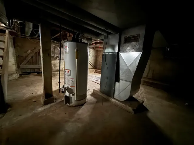 a close view of water heater room