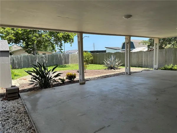 a view of a road with porch