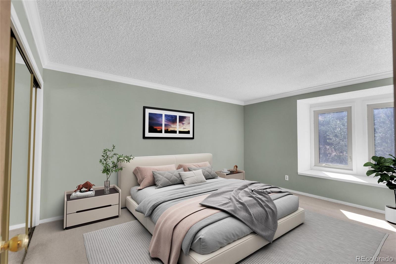 23537 Genesee Village Road Golden, CO 80401 - Photo 13 of 37 a bedroom with a bed and a couch