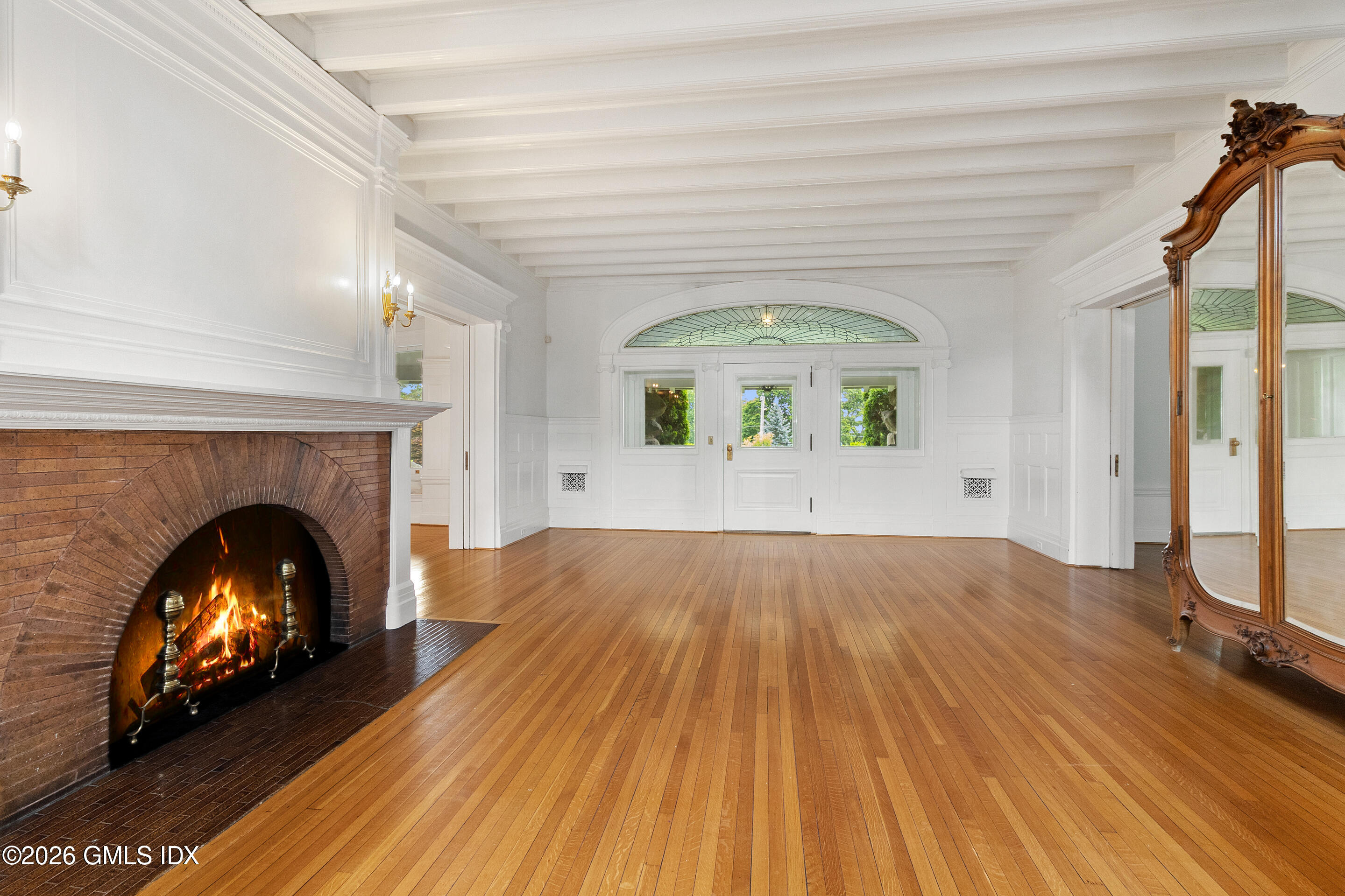 432 Field Point Road Greenwich, CT 06830 - Photo 11 of 49 Entrance Hall w/fireplace