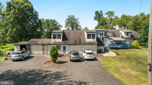 a view of a garden with a lake