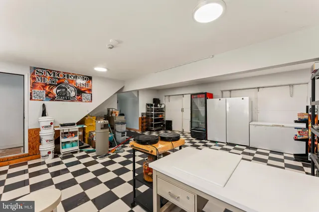 a view of a livingroom with a staircase