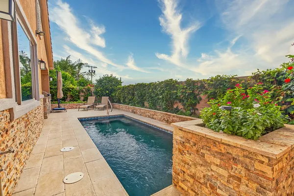 a view of a backyard