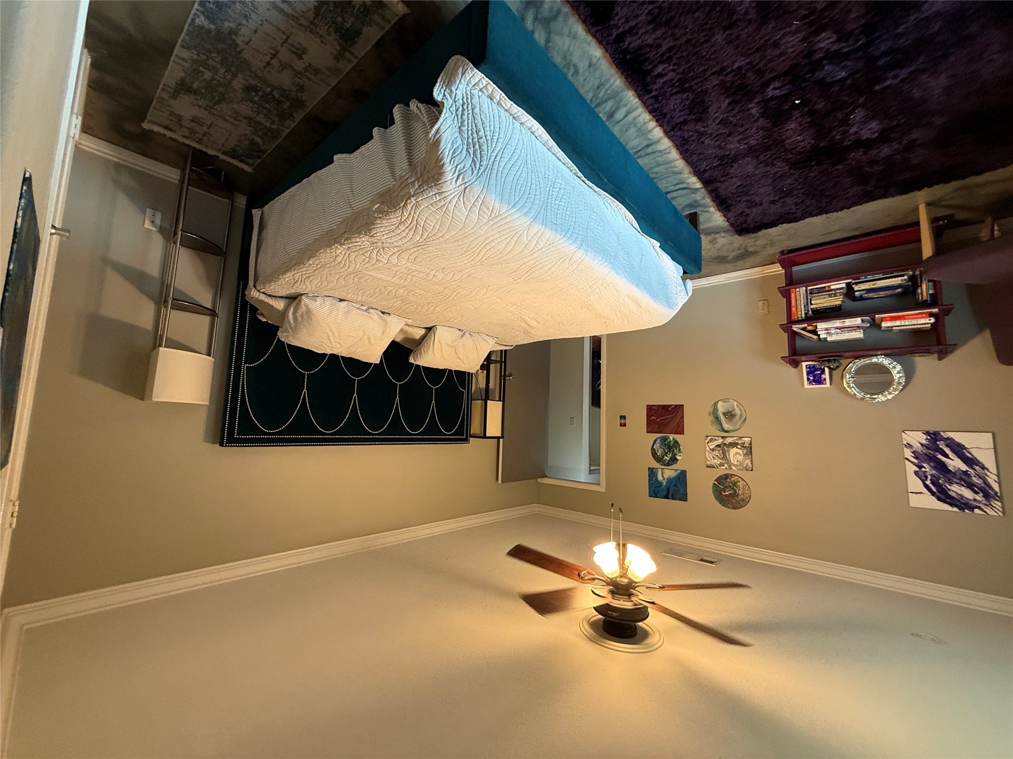 7501 West Gate Boulevard Austin, TX 78745 - Photo 9 of 33 Bedroom with ornamental molding and ceiling fan