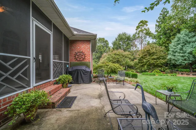 a couple of table and chairs in the patio