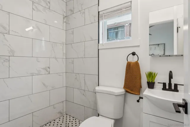 a bathroom with a sink and a toilet