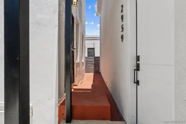 a view of a building with trees