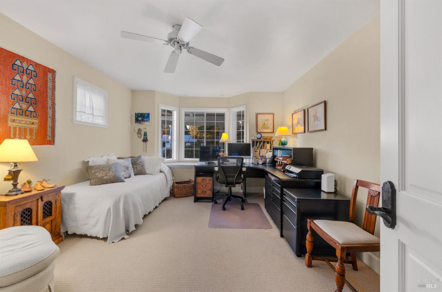 1245 Castle Road Sonoma, CA 95476 - Photo 16 of 48 a bedroom with a bed gym equipment and a desk