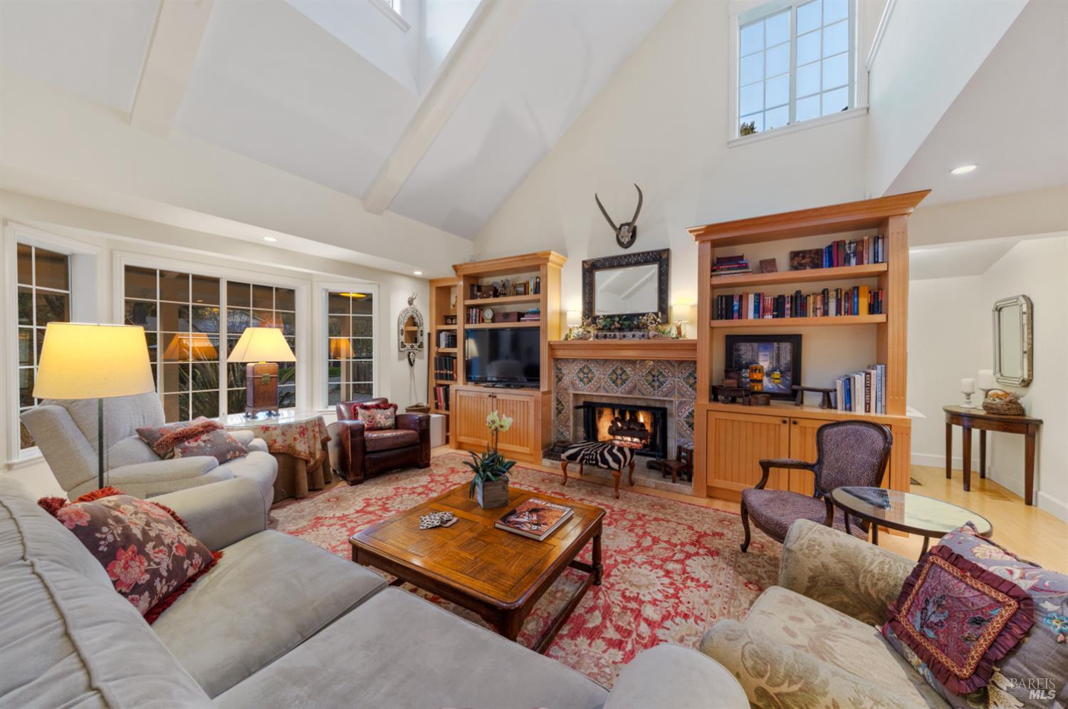 1245 Castle Road Sonoma, CA 95476 - Photo 9 of 48 a living room with furniture fireplace and a large window