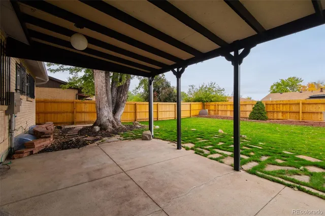 a view of backyard with green space