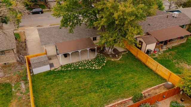 an aerial view of a house