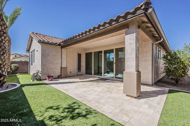 a view of yard with seating space