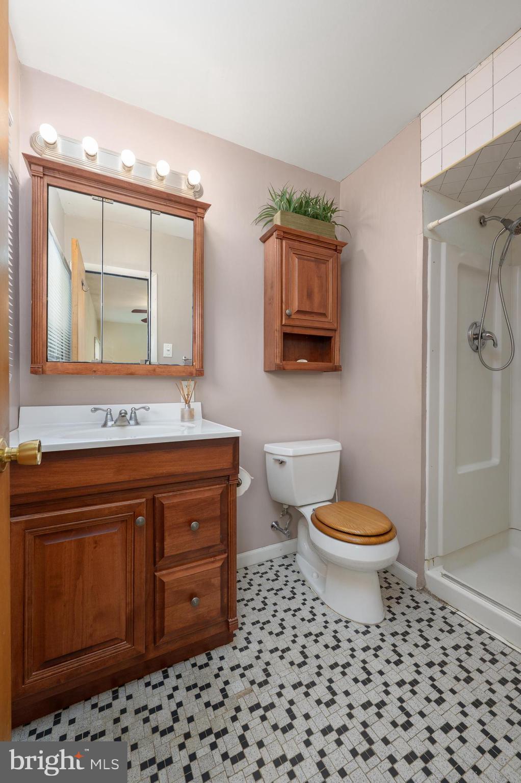 22 Clemson Road Cherry Hill, NJ 08034 - Photo 32 of 41 a bathroom with a toilet a sink and a mirror