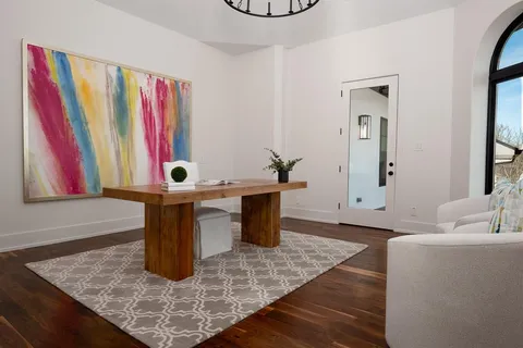 a room with musical instruments