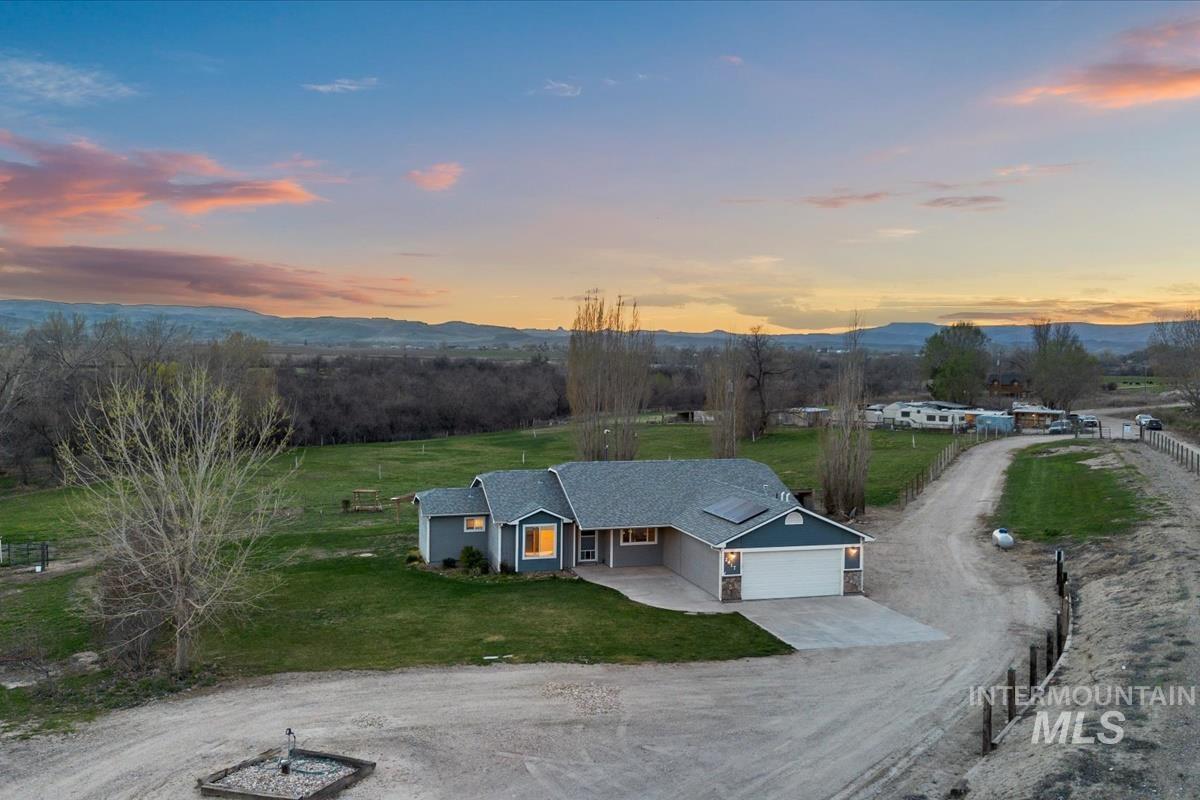 2417 Patch Ditch Road Homedale, ID 83628 - Photo 2 of 50 Aerial view at dusk of a view of rural / pastoral area and a mountain view