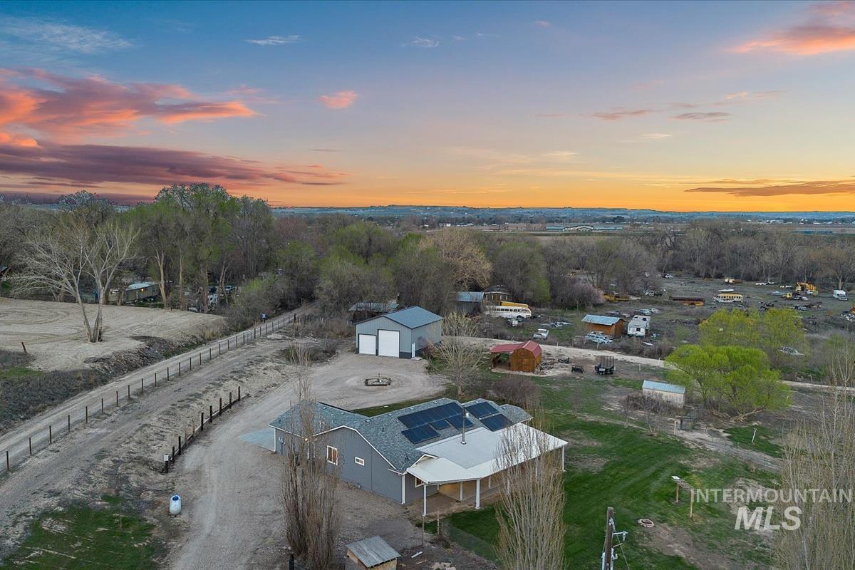 2417 Patch Ditch Road Homedale, ID 83628 - Photo 38 of 50 Aerial view at dusk