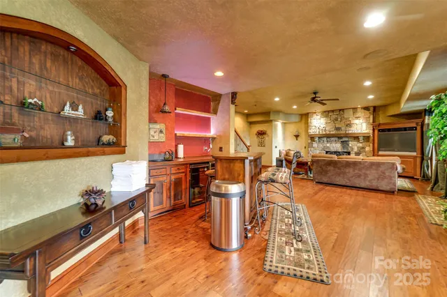 a kitchen with stainless steel appliances lots of counter top space