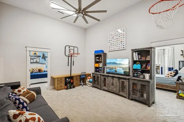a balcony with furniture and outdoor view