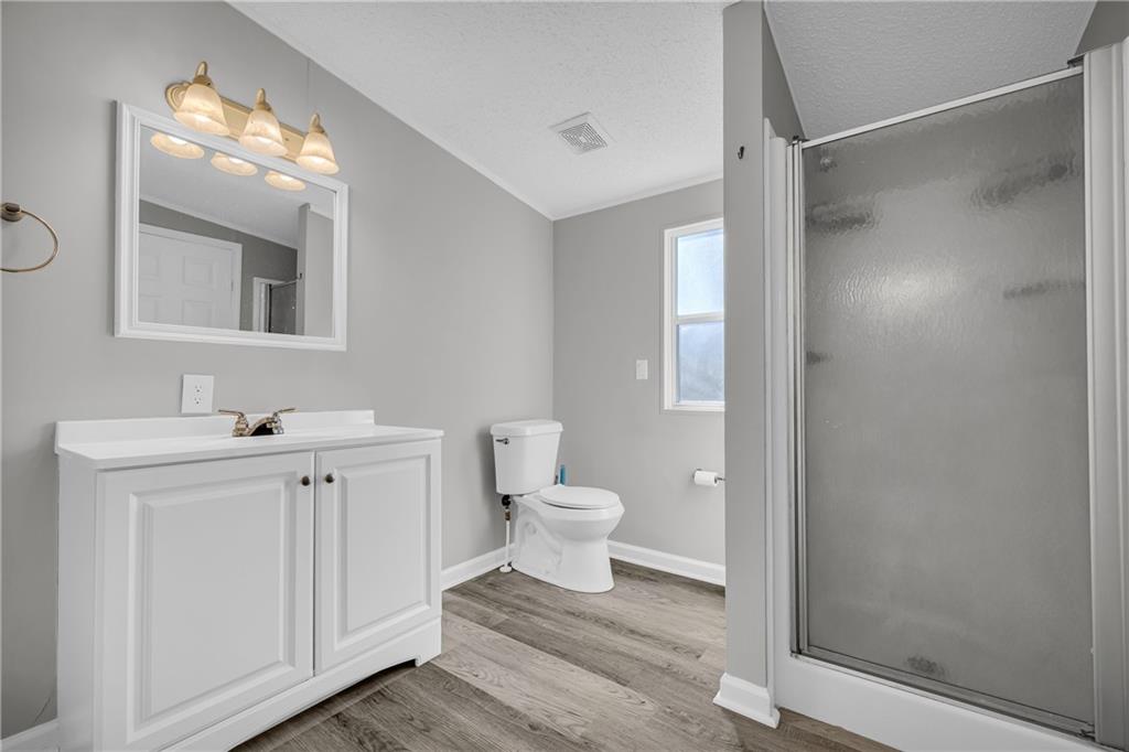 85 Winding Vine Lane Nicholson, GA 30565 - Photo 22 of 40 a bathroom with a sink a toilet and shower