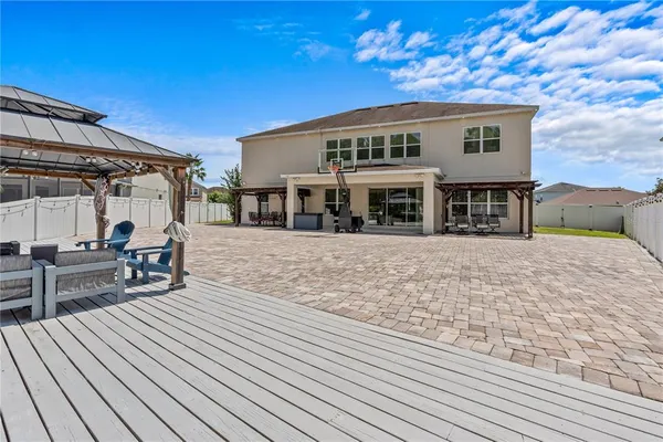 a view of a house with a patio