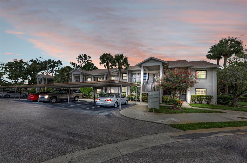 2119 Elm Street, Unit 103 Dunedin, FL 34698 - Photo 2 of 69 a front view of a house with a garden and plants