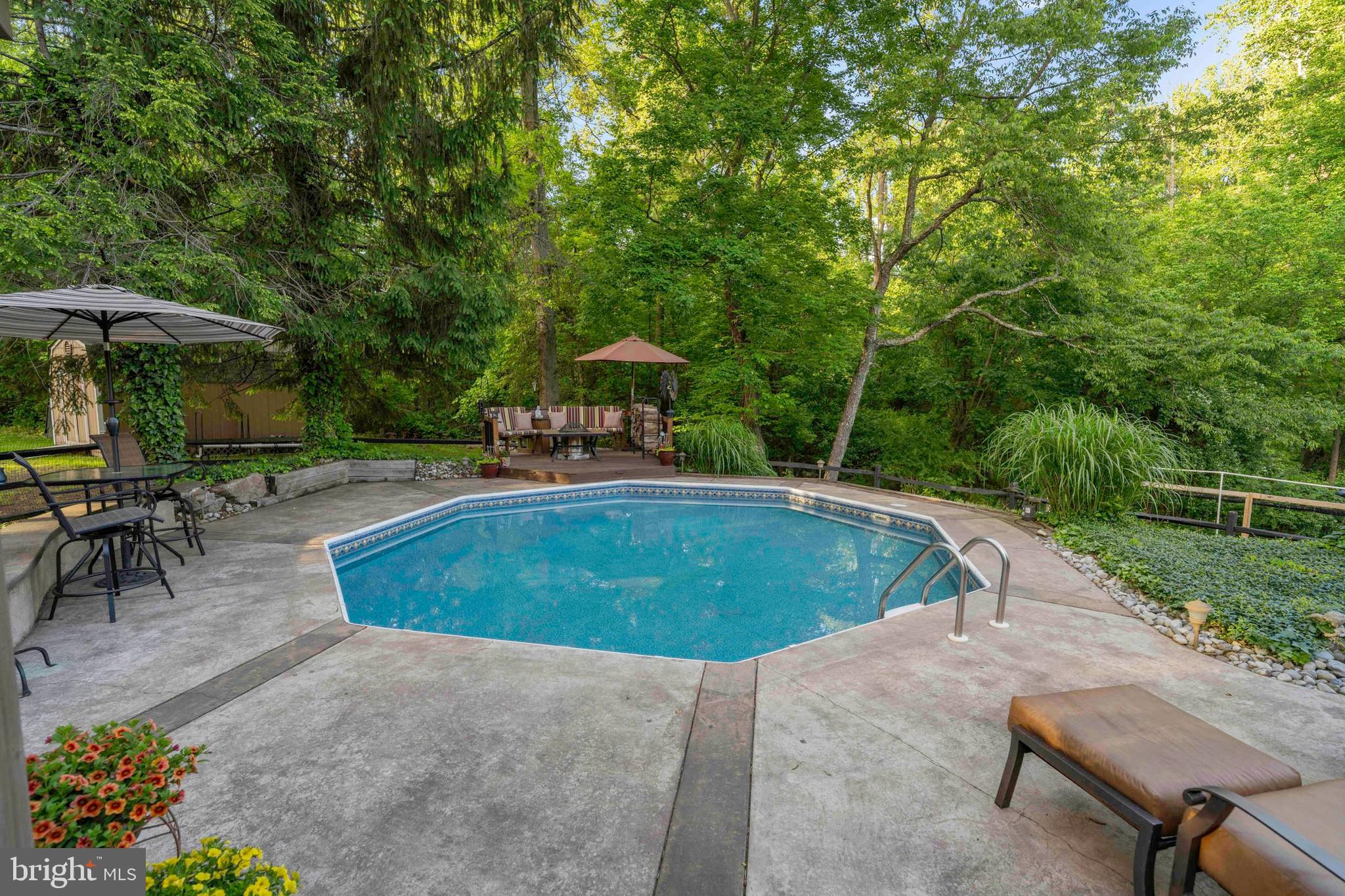 3097 Mill Road Doylestown, PA 18902 - Photo 90 of 115 a view of a swimming pool with a patio and plants