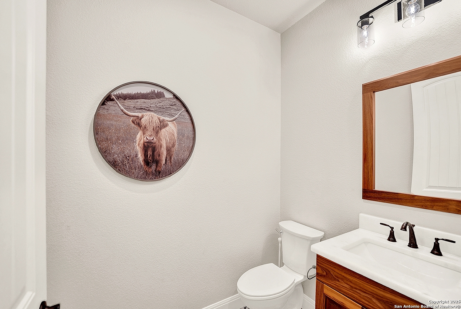 173 Hidden Pond Adkins, TX 78101 - Photo 30 of 40 a bathroom with a toilet a sink and mirror