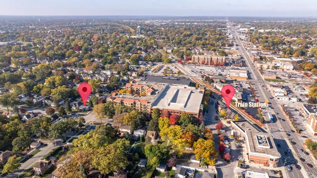 an aerial view of multiple house