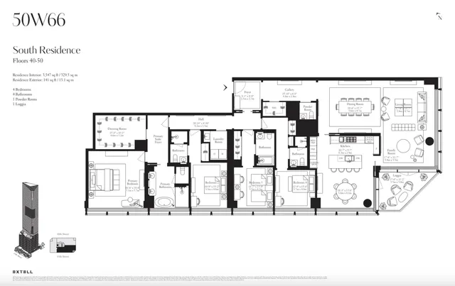 $23,750,000 | 50 West 66th Street, Unit 43S | Upper West Side