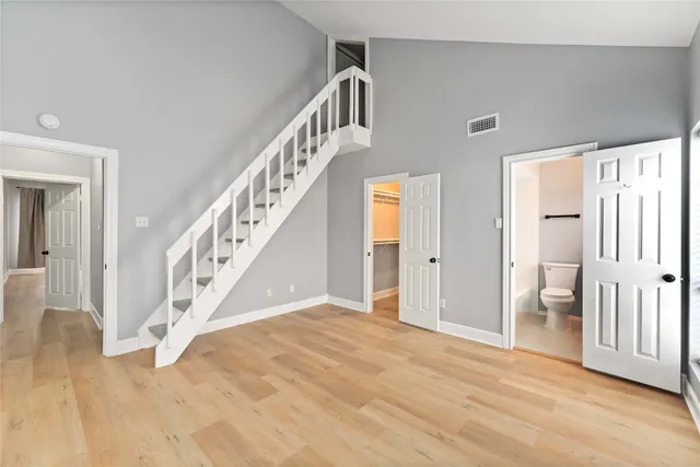 a view of an entryway with staircase