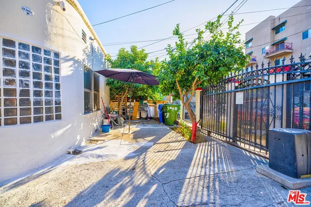 a view of a house with a patio