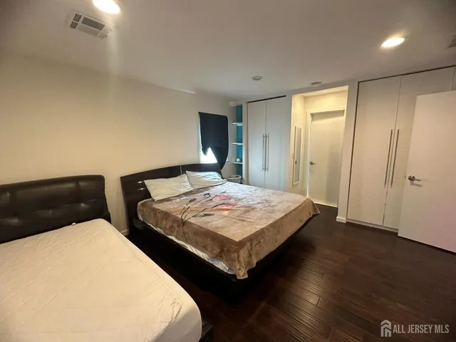 a view of a wooden deck with a patio