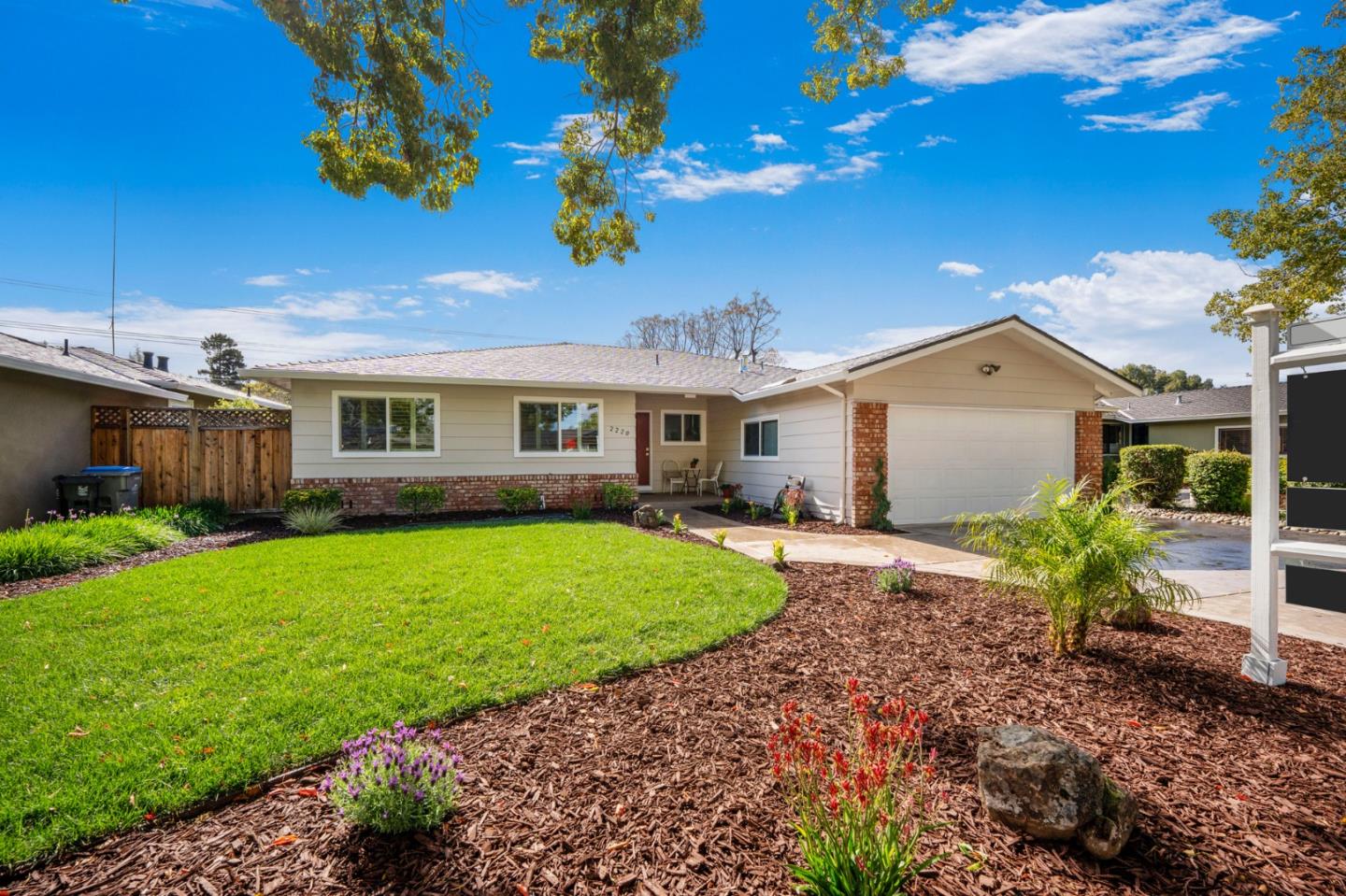 a view of a house with a backyard